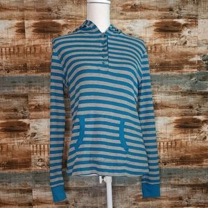 Mix & CO. Teal gray hoodie long sleeve top L